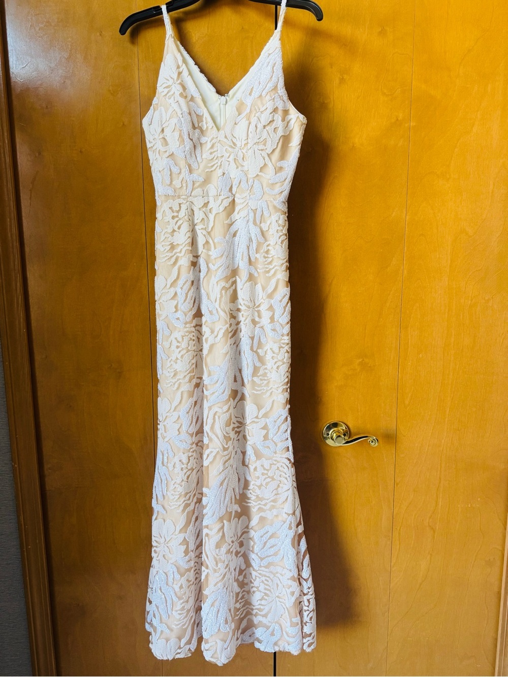 Dress the Population Ivory Floral Lace Maxi Dress